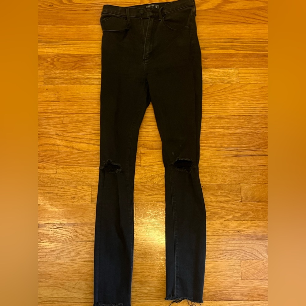 Abercrombie & Fitch Black Ripped Skinny Jeans